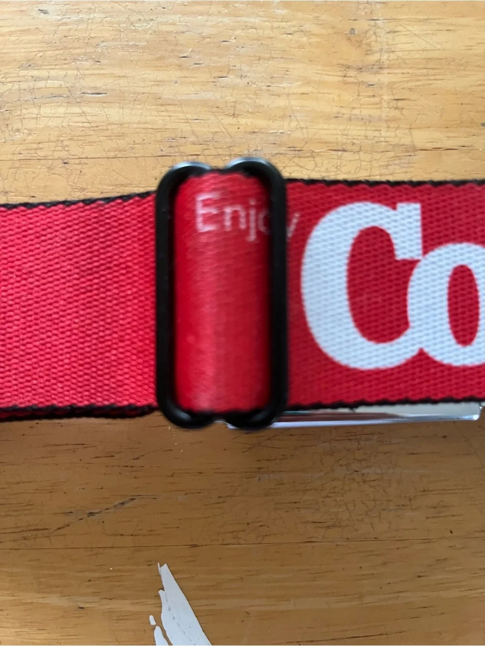 Coca-Cola Red and White Logo Belt with Branded Buckle